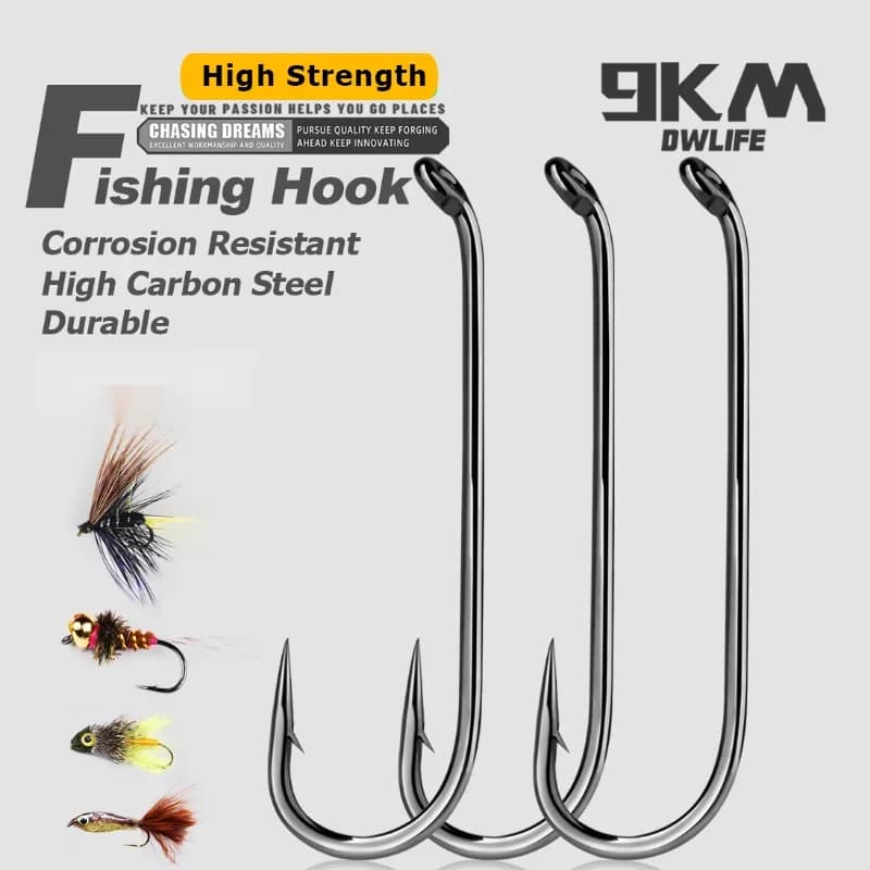 50τεμ Μικροί Αγκίστρια Jig με Μπαρμπάκι για Fly Tying