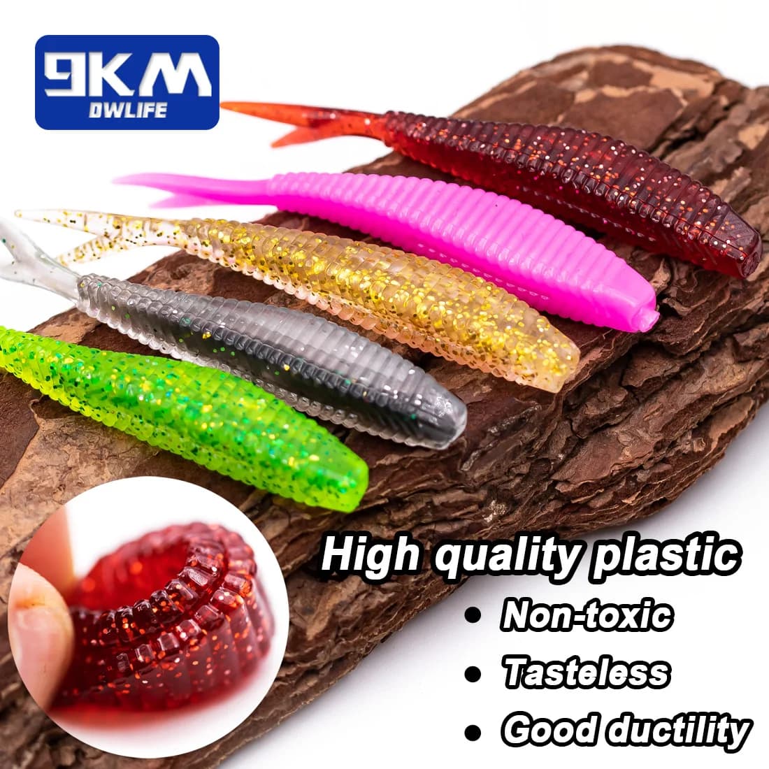 Μαλακά Πλαστικά Swimbaits με Διχάλες Ουρά, Σετ 15 Τεμαχίων, 7cm