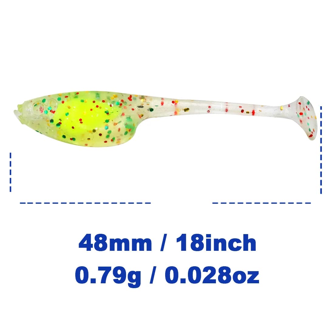 20Τμχ Μαλακά Soft Plastic Swimbaits με Ουρά 4.8cm
