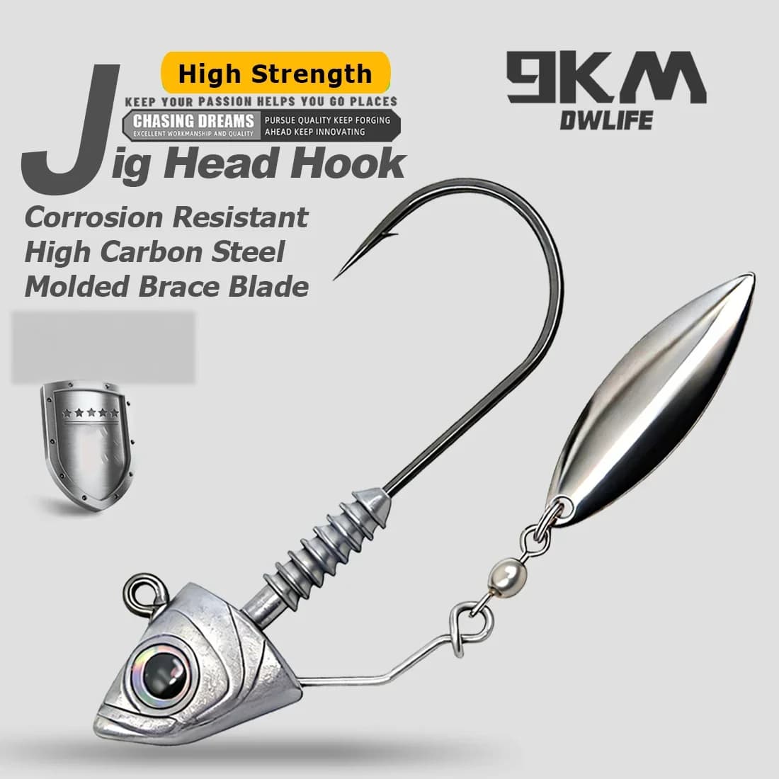 6 Τμχ Κεφάλια Jig Underspin με Φτερωτή Λεπίδα