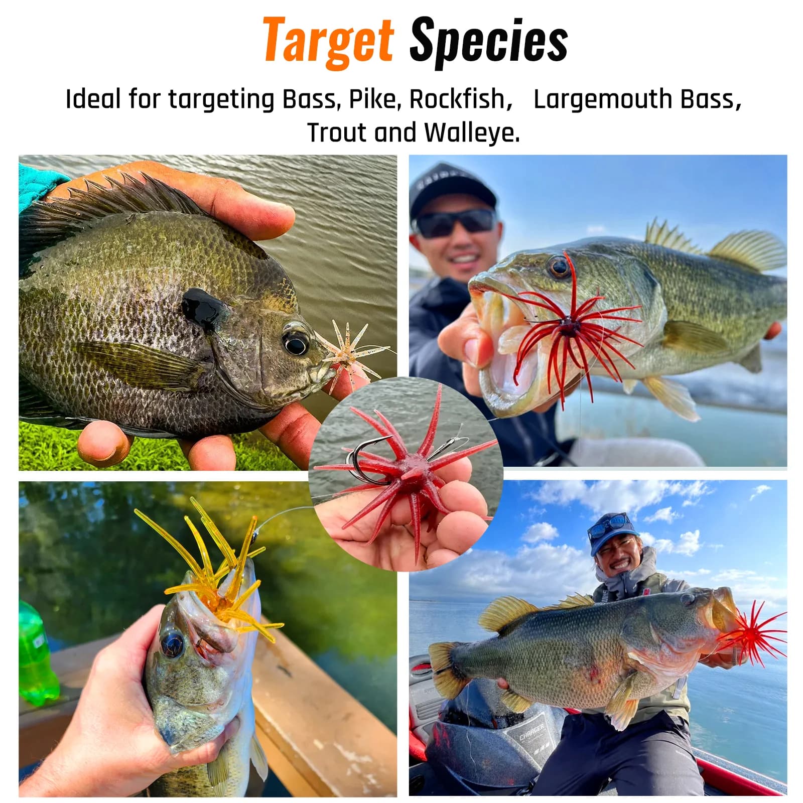 Μαλακά Πλαστικά Δολώματα Θηρίου Sea Urchin για Bass