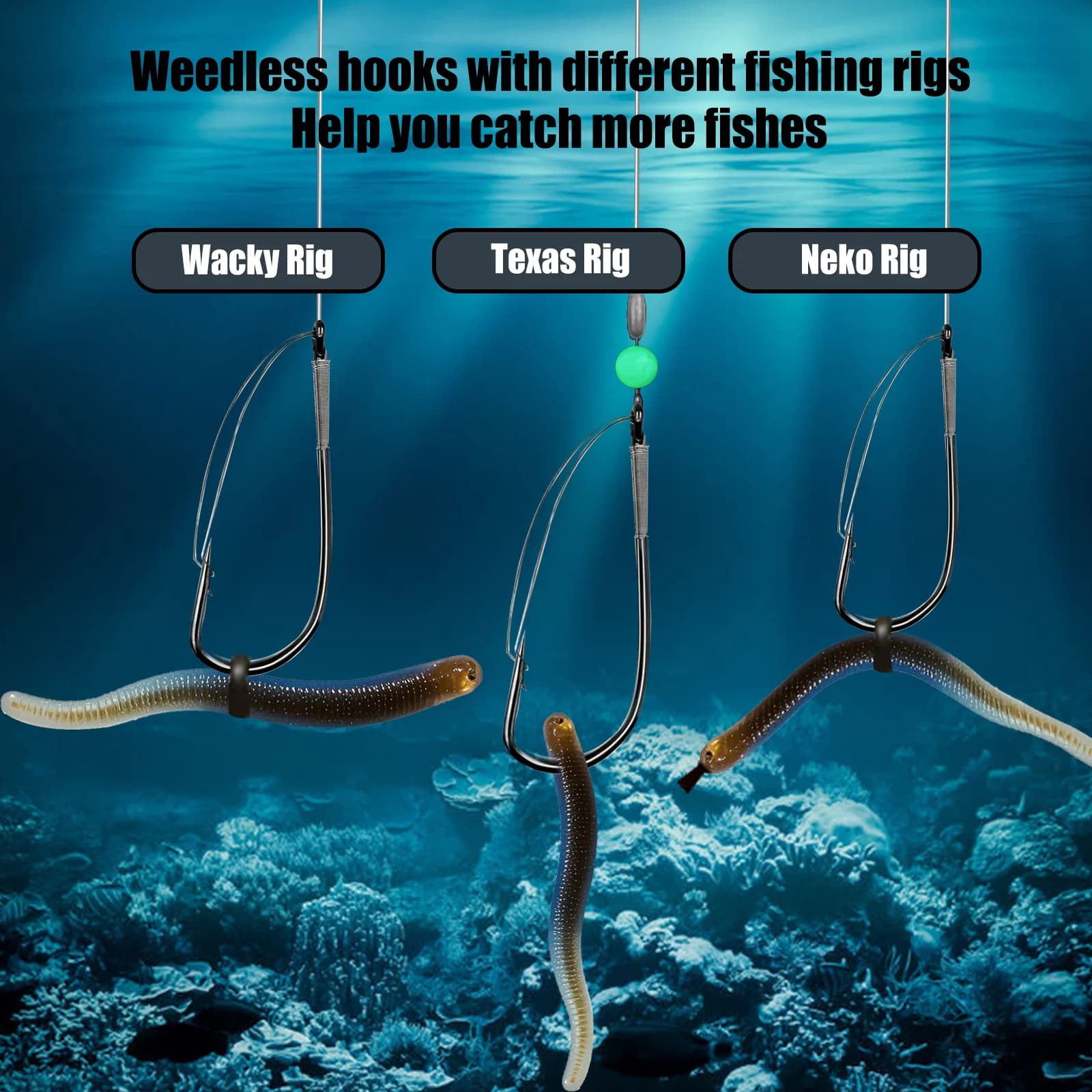 Αγκίστρια Wacky Rig για Σκουλήκια χωρίς Φυκάδες, 10-30 Τμχ